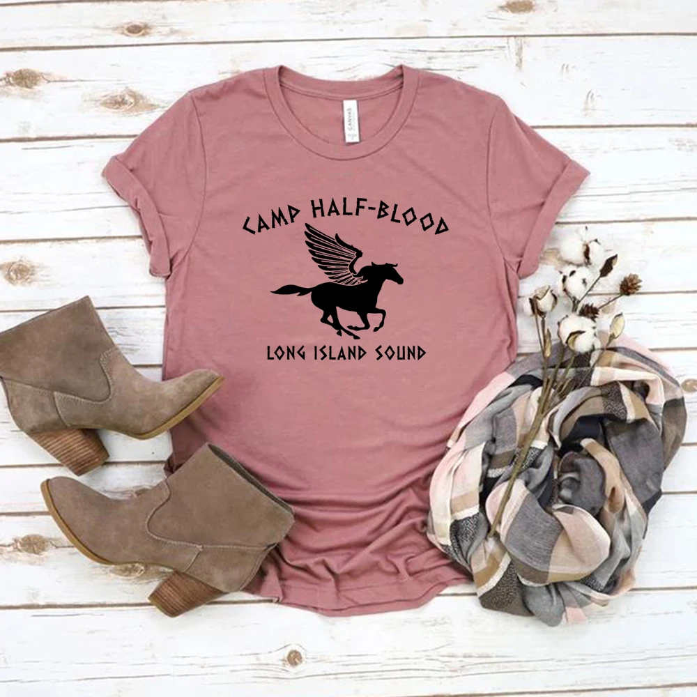 Camp Half Blood Long Island Sound Womens Cropped Tops Y2k Summer Fashion  Graphic T Shirt Ladies