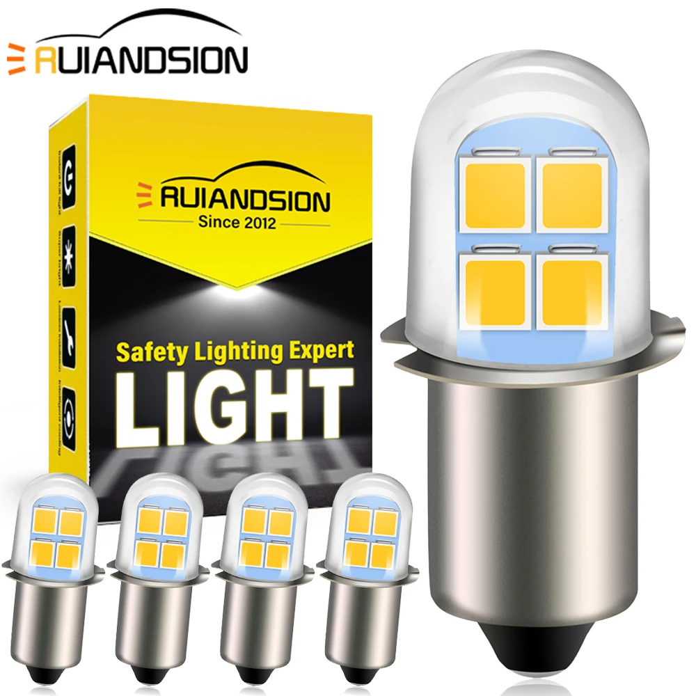1/2/4PCS E10 P13.5S 소형 LED 4-6V 2835 칩 손전등 범용 교체 야외 캠핑 하이킹 동굴 탐험 자전거 램프 6000K