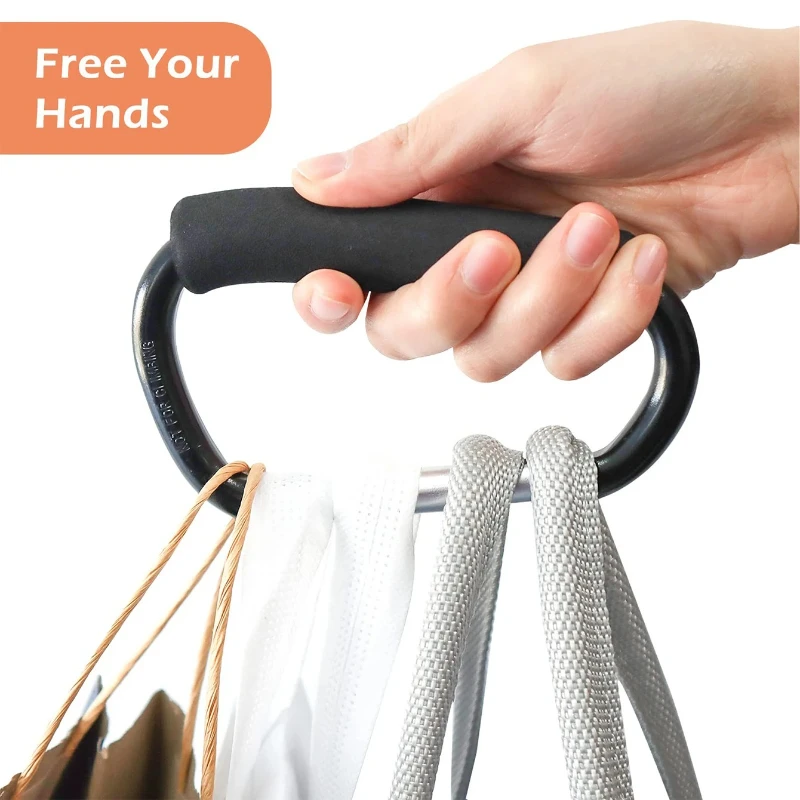 Large Carabiner Stroller Hooks Organizer Aluminum D Ring Spring Snap Keychain Clip For Hanging Bags