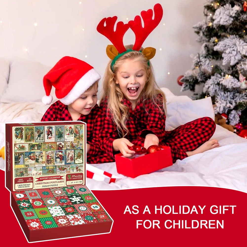 Advent Calendar Christmas Puzzle for Adults 1000PC Countdown to Christmas Calendar Jigsaw Puzzle gift for Kids adults