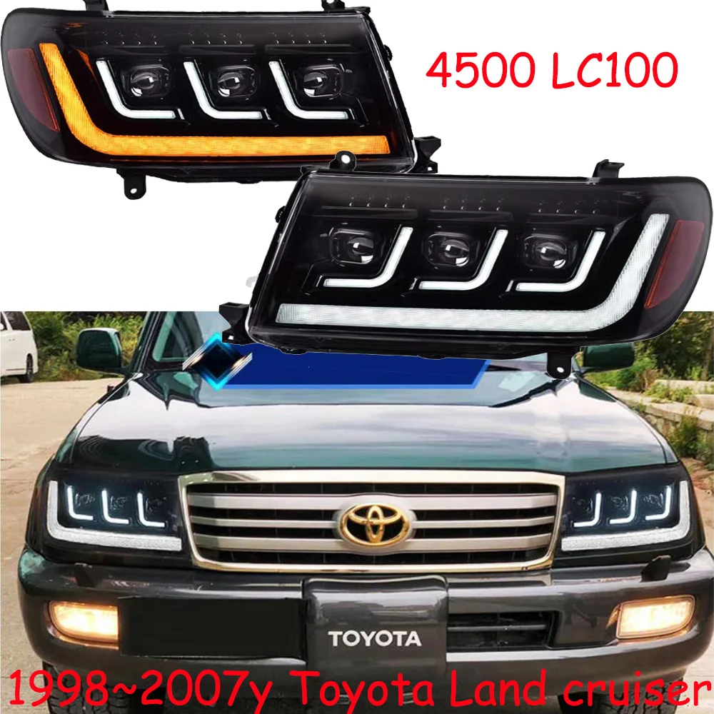 

car accessories bupmer head light for Toyota Land Cruiser Prado LC100 headlight LED 1998~2007y fog for Prado 4500 headlamp