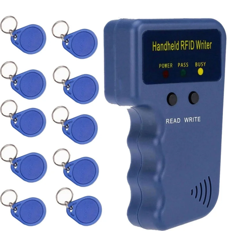 

Handheld 125KHz Read EM4100 TK4100 RFID Copier Writer Duplicator Programmer Reader EM4305 T5577 Rewritable ID Keyfobs Tags Cards