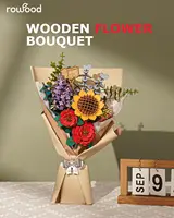 Robotime Rowood Wooden Flower Bouquet 3D Wooden Puzzle Wood Crafts Kits for Adults Home Decor 2