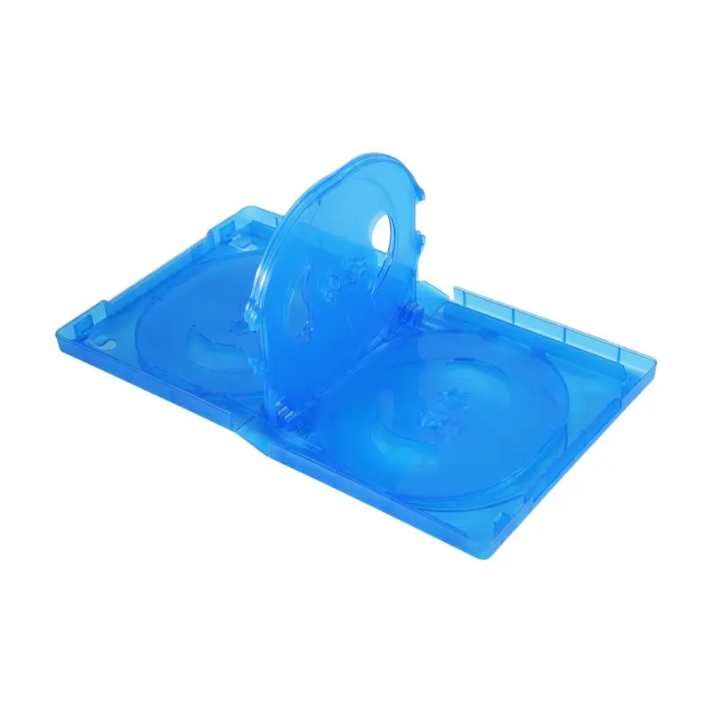 CD 보관함 10개 팩 CD 케이스 플라스틱 양면 CD 보관함 자동차 CD 케이스 두꺼운 DVD 케이스, 간편한 설치 블루