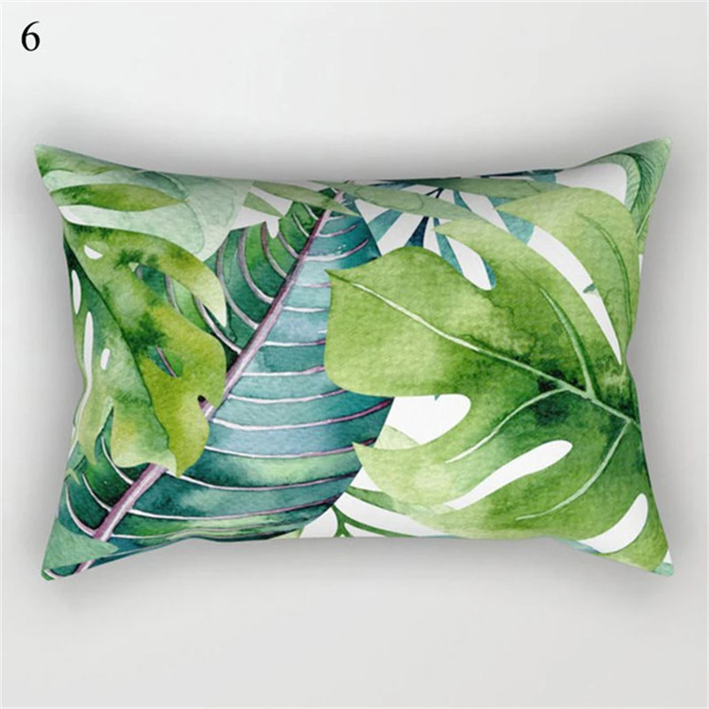 Tropical Plant Pillowcase Green Printing Cushion Cover Decoration Sofa Bed Car Pillowcase Cushion Home Decoration 30*50CM 