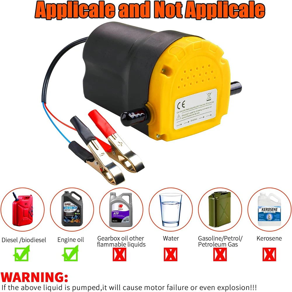 Oil Pump Car Engine Oil Pump 12V Electric Diesel Fluid Sump Extractor Scavenge Fuel Transfer Suction Boat Motorbike