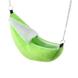 Cozy Winter Nest for Small Pets - Soft Hammock Bed with Mat (Style B Green)