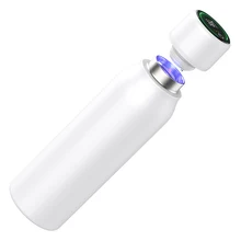  Updated Self Cleaning Sport UVC LED Sanitizing Water Cup  SS 304 Temperature Display 600ml Vacuum Flask  UV Water Bottle 