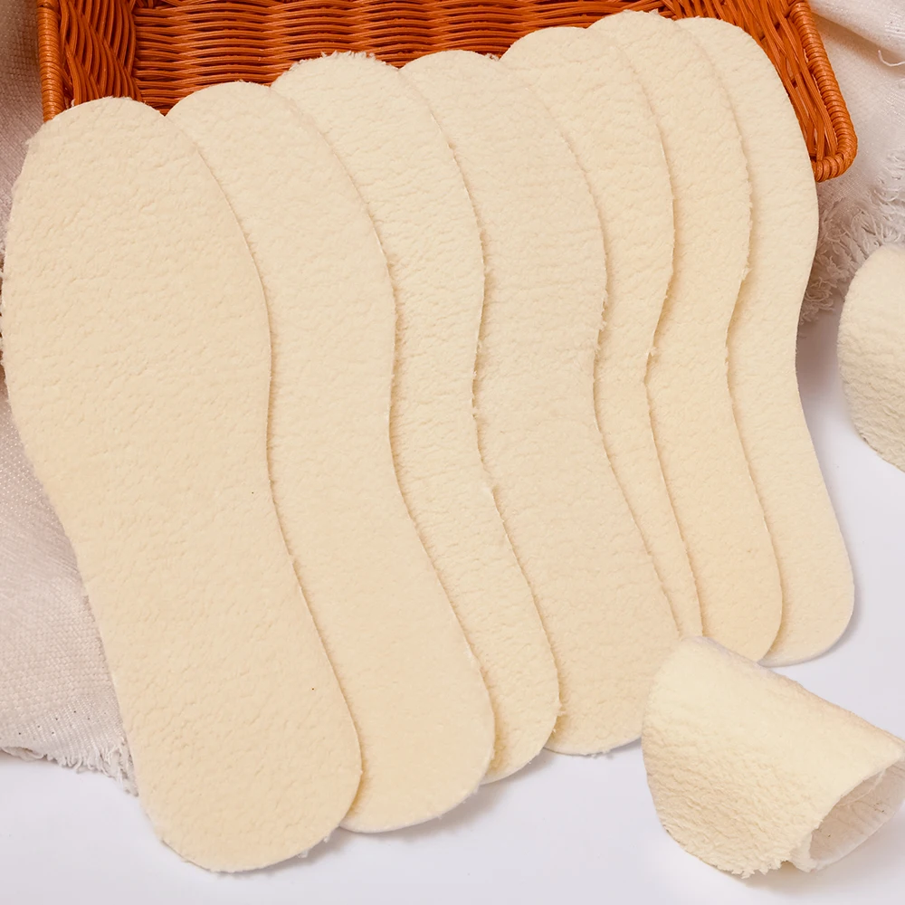 Branțuri termice din fleece natural de miel pentru femei, iarna, ține cald, branțuri pentru bărbați, lână moale, îngroșare, pantofi din cașmir, inserții pentru pantofi_voghion.com