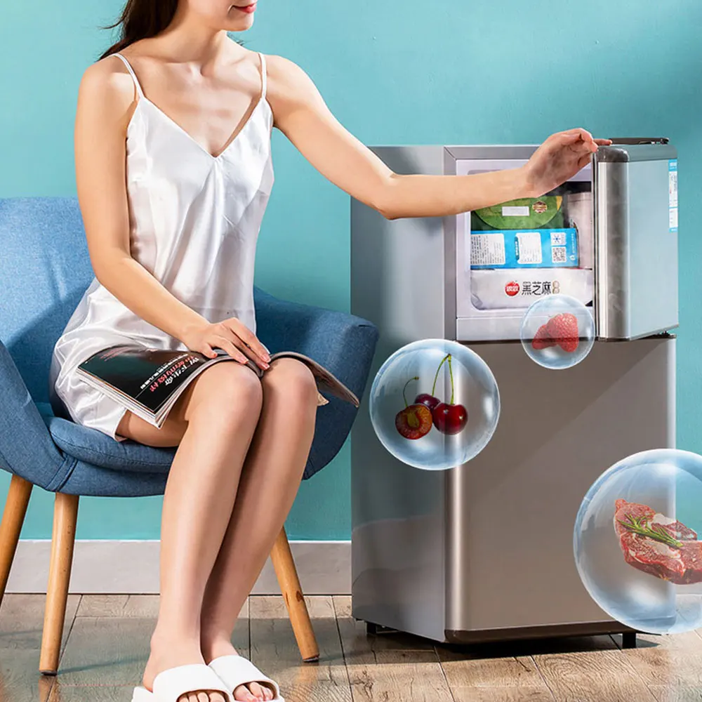 68L Household Small Dormitory Rental With Double Door Freezer Refrigerator Mini Refrigerator 0-18℃ Rapid Cooling BCD-68S138E