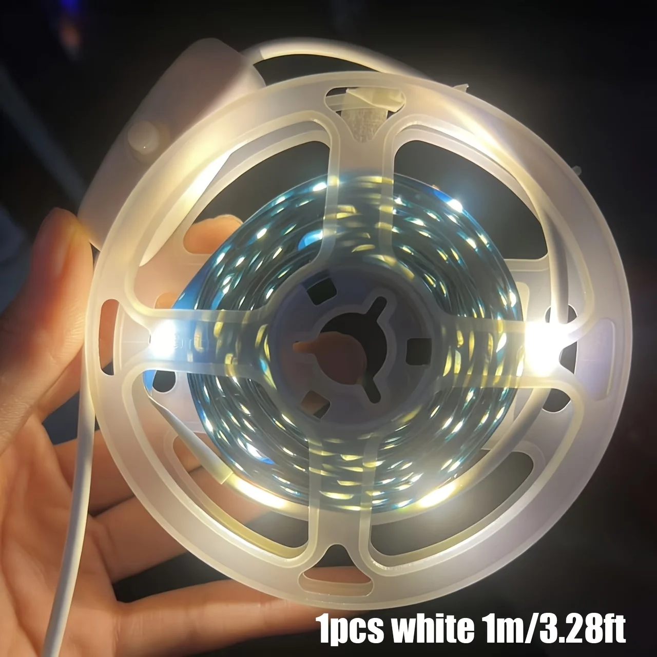 Warm White LED Strip Lights with On/Off Switch - USB Powered, Cuttable, Perfect for Bedroom, Kitchen, Mirror, Home Decor (3.2ft-100ft)