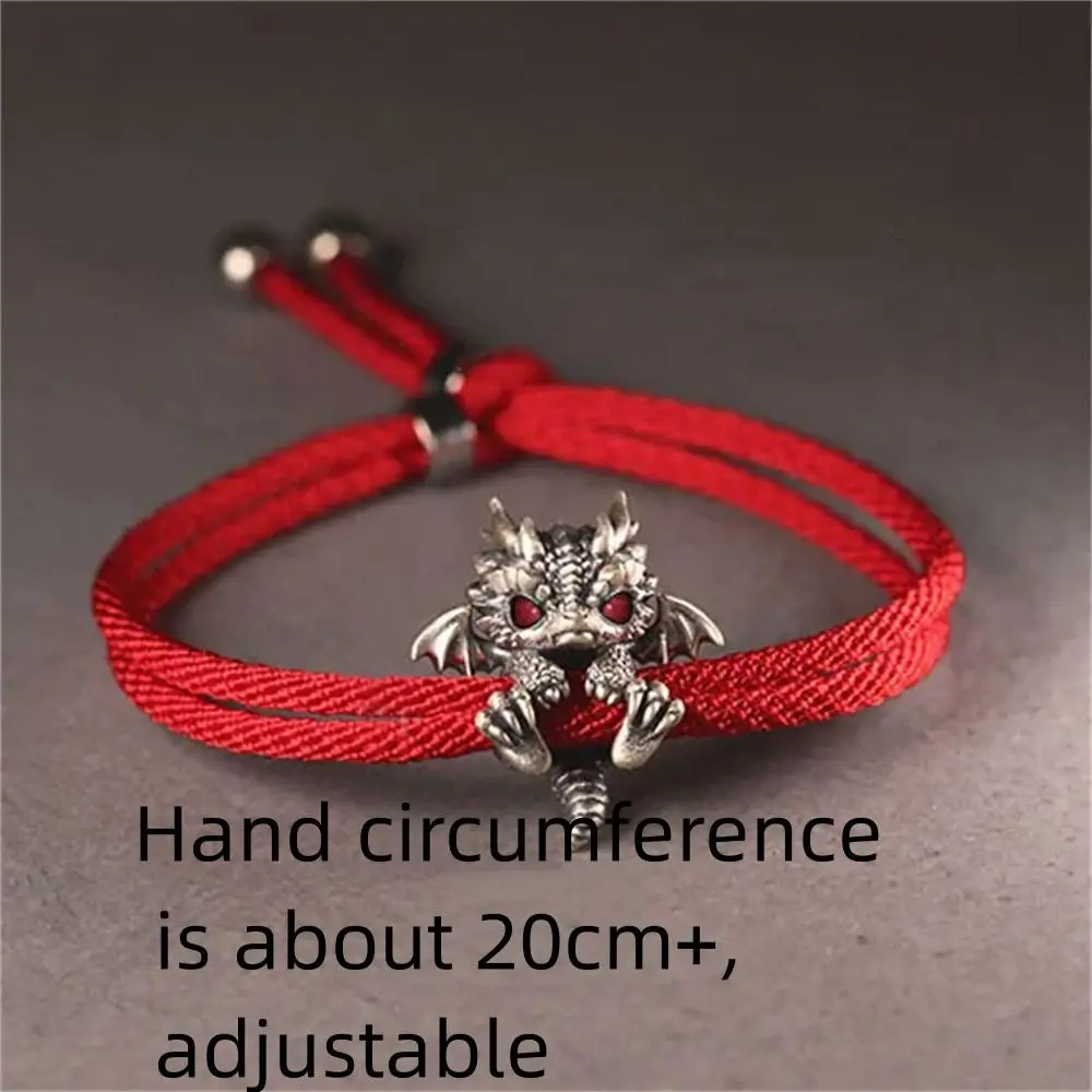 Red Metal Dragon Bracelet Bangle Jewelry for Men and Women