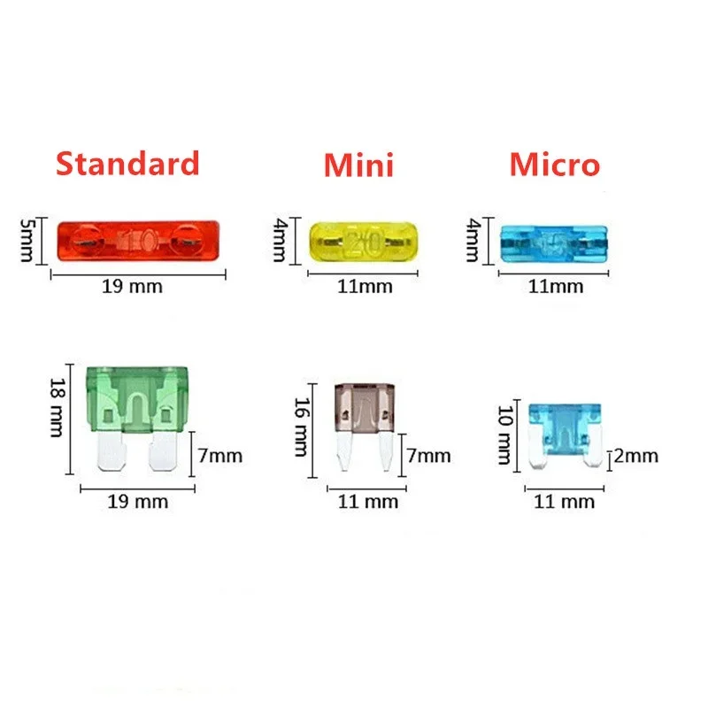 Fuse Holder Car Fuses Kit 12V Fuse Holder Add-a-circuit TAP Adapter Micro Mini Standard ATM APM Blade Auto Fuse with 10A Blade Car Waterproof Power Socket