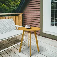 Side Table Outdoor Indoor Round Metal Steel Small Side Table, Waterproof End Table for Garden Balcony Yard 1