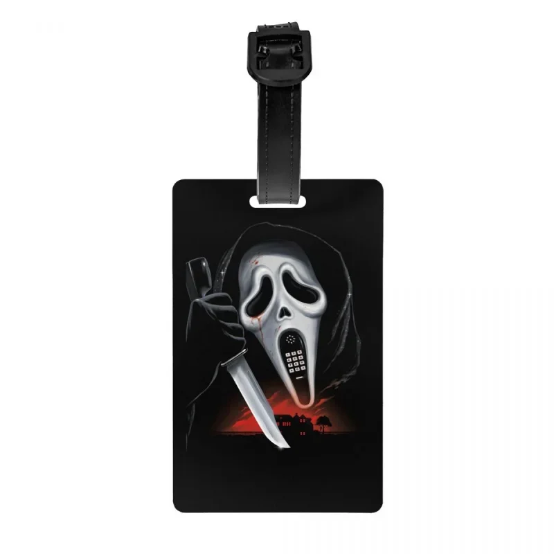 

Scream Ghost Killer Luggage Tag for Travel Suitcase Halloween Horror Movie Privacy Cover ID Label