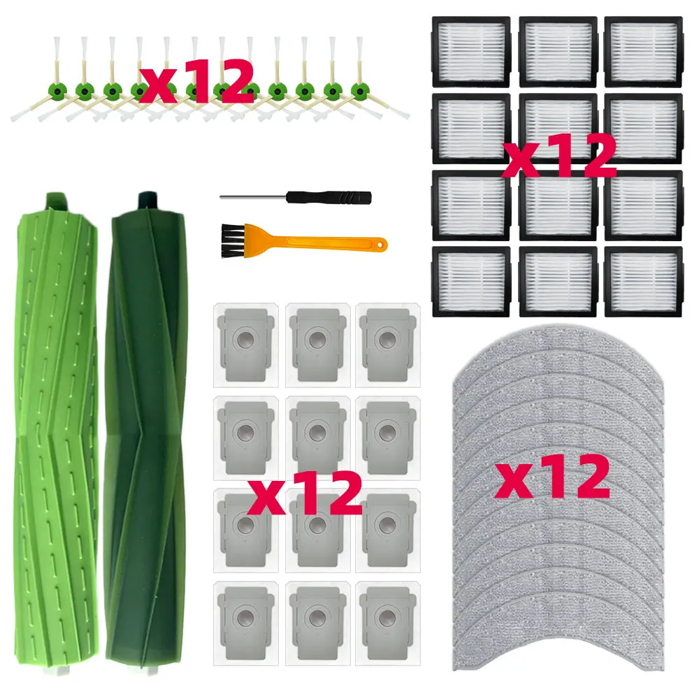 Ultimate Cleaning Accessories Kit: Main Brush, Side Brushes, HEPA Filters, Mop Cloths, and Dust Bags