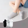6 Pairs 1-12T Children Cotton Socks Spring Summer Boys Girls Mesh Thin Breathable Solid Ankle Socks Black White Grey Kids Socks 2
