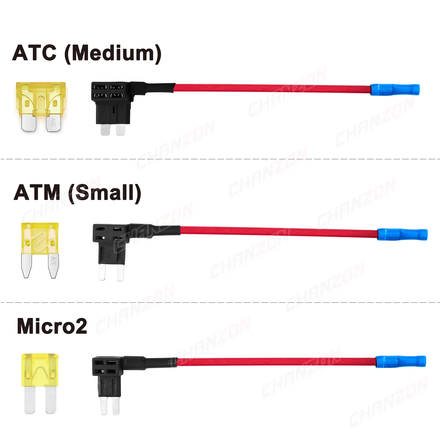 5 stücke Auto Auto Sicherung Halter Tap Adapter ATC ATO Klinge Terminal Motor Fall Boxen Schlag 12V 32V 16 AWG Draht Piggy Zurück Cutoff Schalter – Detail 1