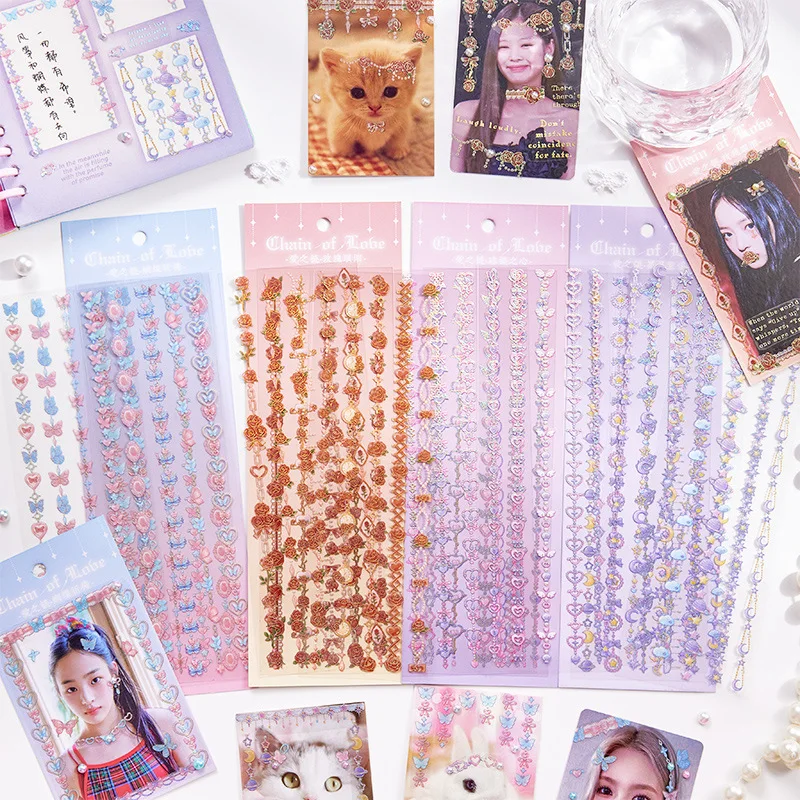 

10pcs/1lot Kawaii Scrapbook Sticker Kawaii Chain of Love Scrapbooking Supplies Planner Decorative Craft Stationery Sticker