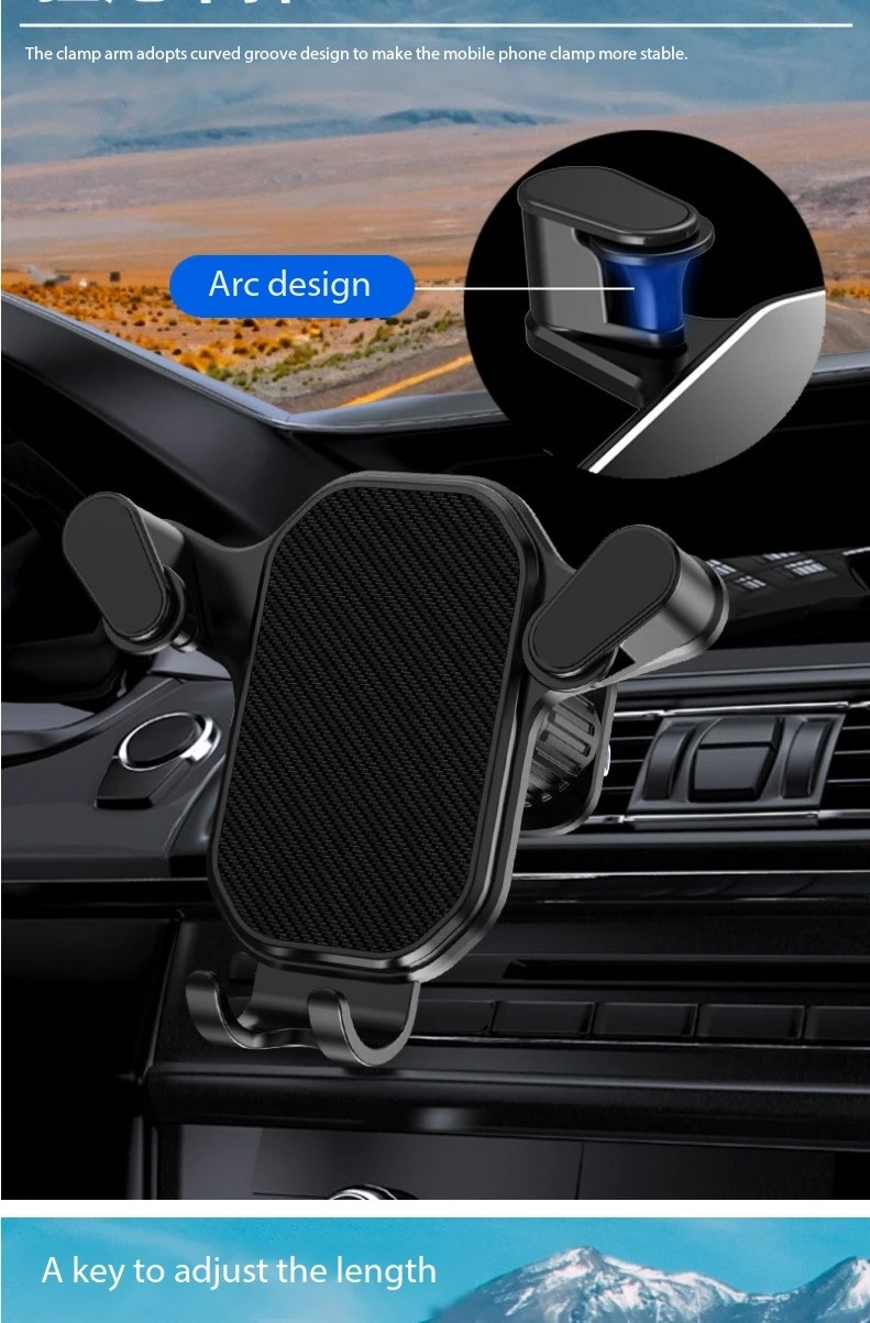 Car Phone Holder Smartphone Mount Gravity Car Air Outlet Clip Stand No Magnetic Support in For iPhone Xiaomi Samsung Huawei