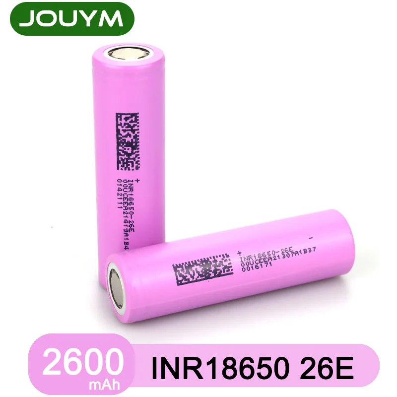 Литиевая батарея JOUYM 2600 мАч 18650 INR18650 26E 3 7 в с высоким разрядом 20 А силовая для