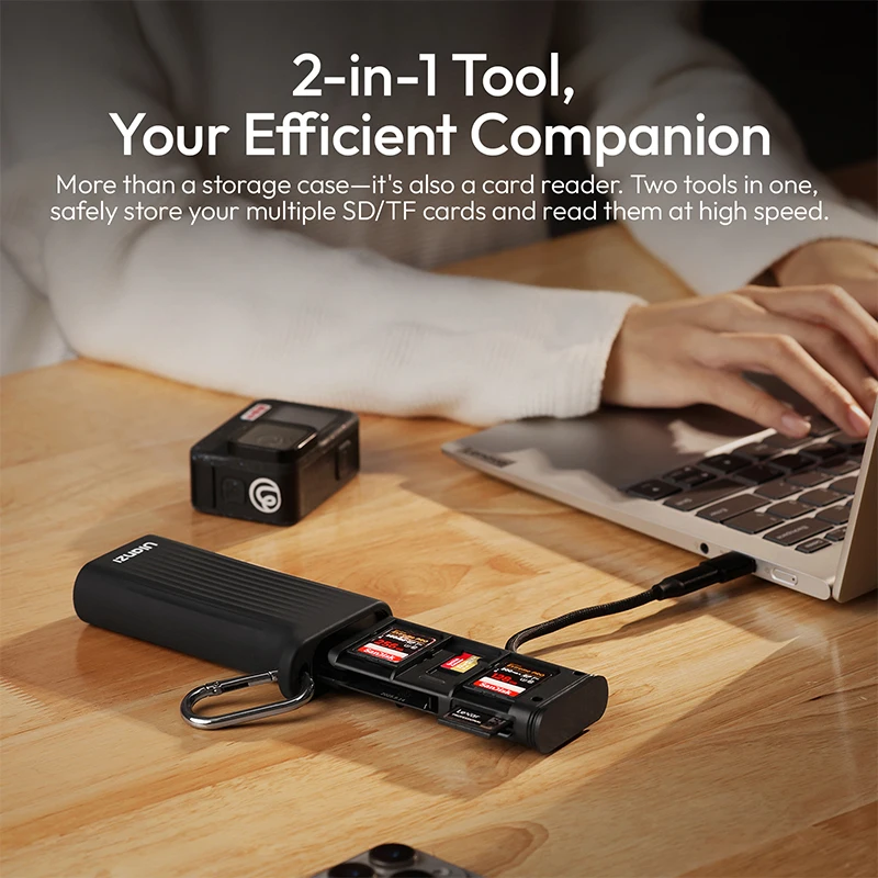 Ulanzi CR2 All-in-One Card Case Multi-Slot Storage for SD/TF/SIM/USB-C/Type-c Port for Cameras Smartphones Drones Action Cameras