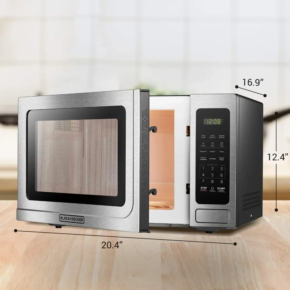 EM036AB14 Digital Microwave Oven with Turntable Push-Button Door, Child Safety Lock, Stainless Steel, 1.4 Cu.ft 5