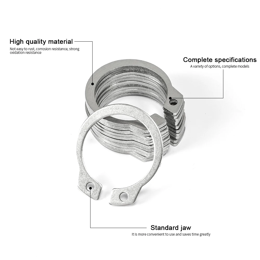 NINDEJIN GB894 C Type External Circlip Retaining Rings Stainless Steel - Image 4