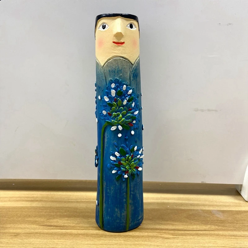 Bohemian Family Face Vase Handmade Resin Dried Flowers Home Decor Vase Crafts Bathroom Bookshelf Living Room Decoration 4