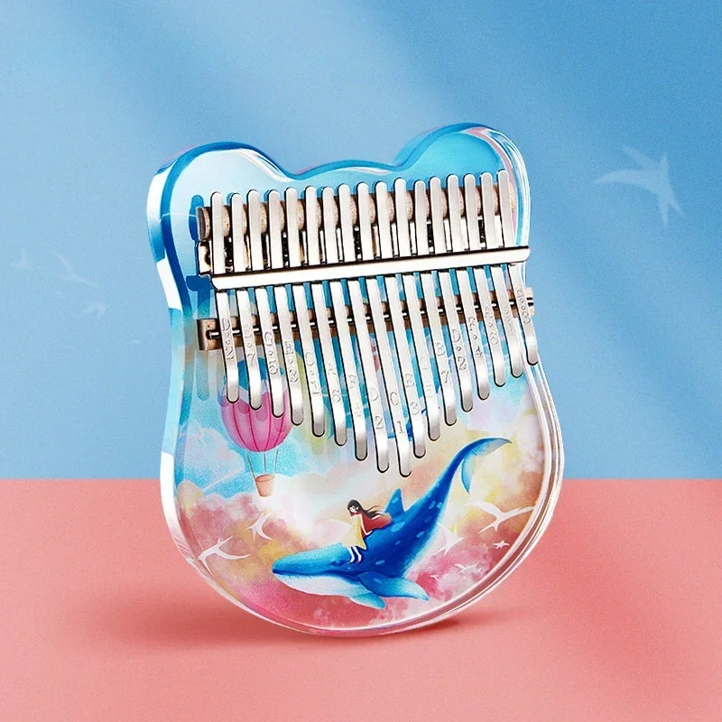 

Acrylic Material Kalimba Mini 17 Notes/21 Notes Kalimba Transparent Finger Qin Profession Music Instrument Free Accessories