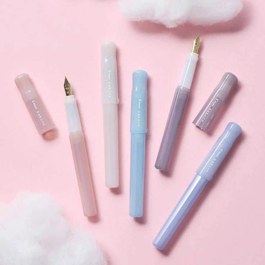 Fountain Pen Japan Pilot Kakuno Madoromi Dreamy Smiley Face Design Soft Comfort Grip For Kids & Beginners