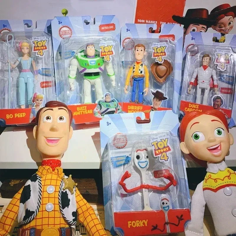 2024 Disney Toy Story Cute Figure Juguete Jessie Woody Buzz Lightyear Forky Bo Peep Duke Caboom Action Figures Bambola Regalo Ch