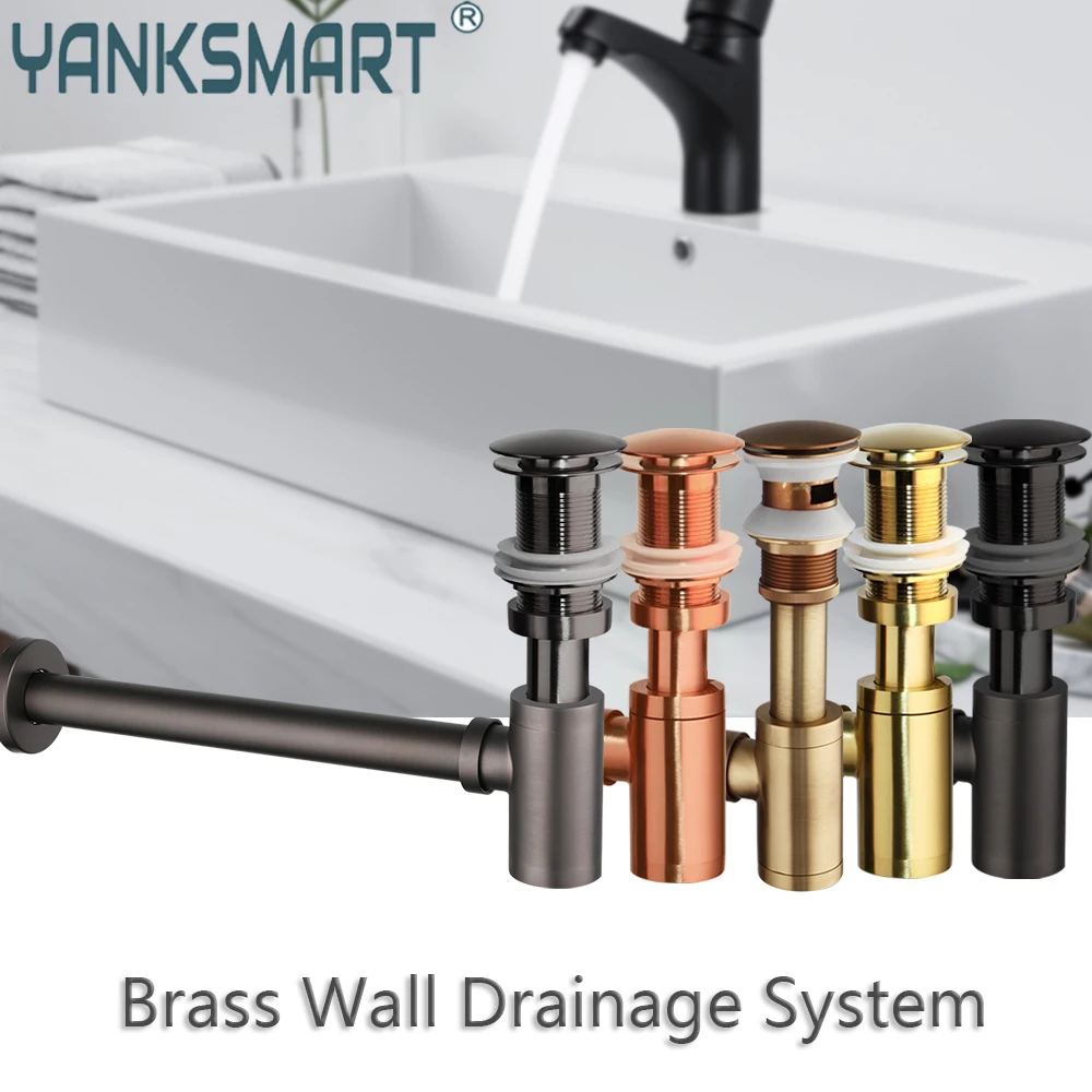 Drain Stopper Basin Drain Stopper Bathroom Sink Stopper Bathroom Sink Plug Washbasin Drain Plug Sink Drain Pipe Set YANKSMART Bathroom Bottle P-Trap Waste Pipe Tube With Pop-up Drain Stopper Kit Assembly Washbasin Siphon Horse Accessory