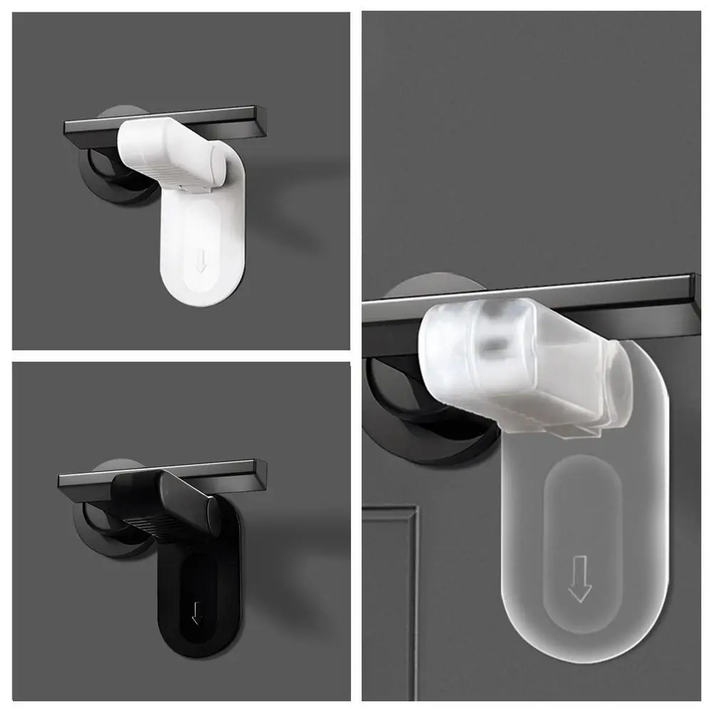 ABS Door Handle Lock Anti-pinch Transparent Child Safety Lock Self Adhesive Multifunctional Safety Protection Buckle Door Handle door child locks