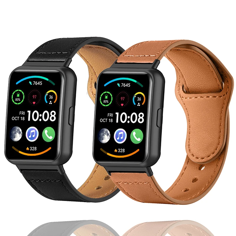 

For Huawei Watch Fit 2 Leather Strap Accessories for huaweiwatch fit 2 Watchband Belt huawei watch fit 2 Wristband Replacement