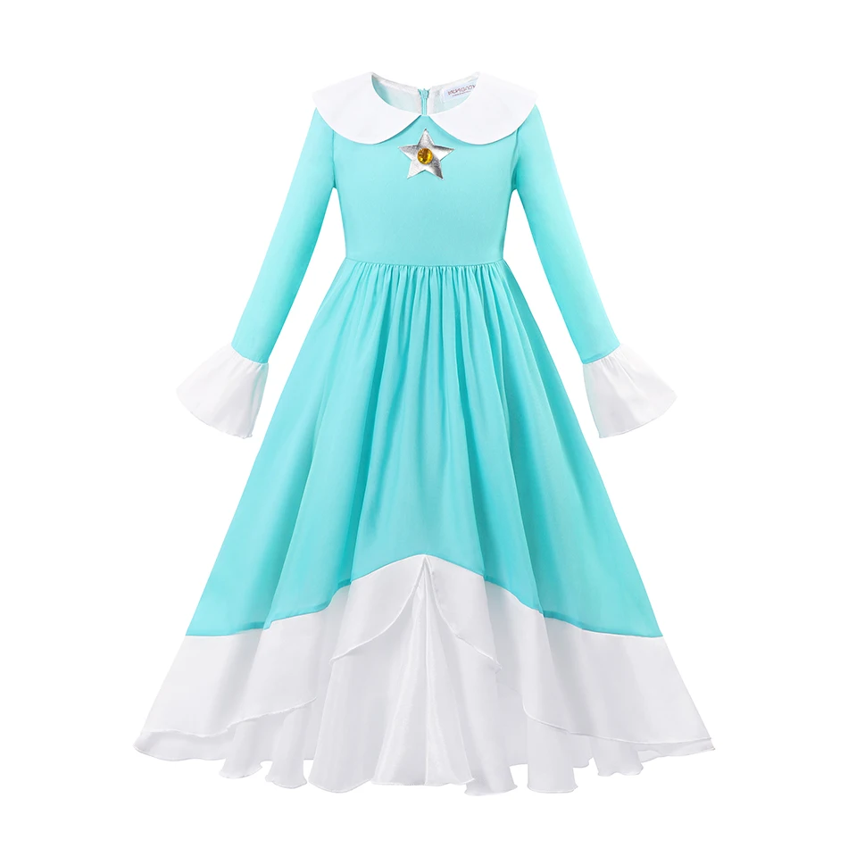 thumbnail image 1 of Disfraz de princesa Rosalina para niña, ropa de Cosplay para fiesta de carnaval, vestido de cumpleaños, traje de juego con tema de Margarita, 2024, 1 of 5