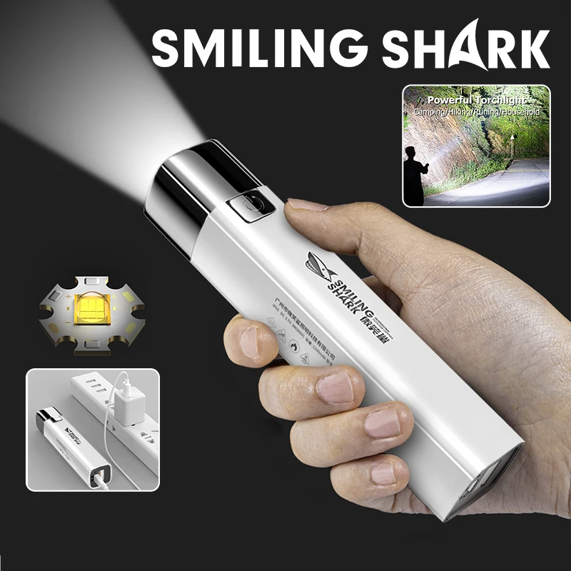 Smiling Shark 617B Mini Flashlight, Small Pocket Portable Strong Light Torchlight, for Daily Use Outdoor Hiking