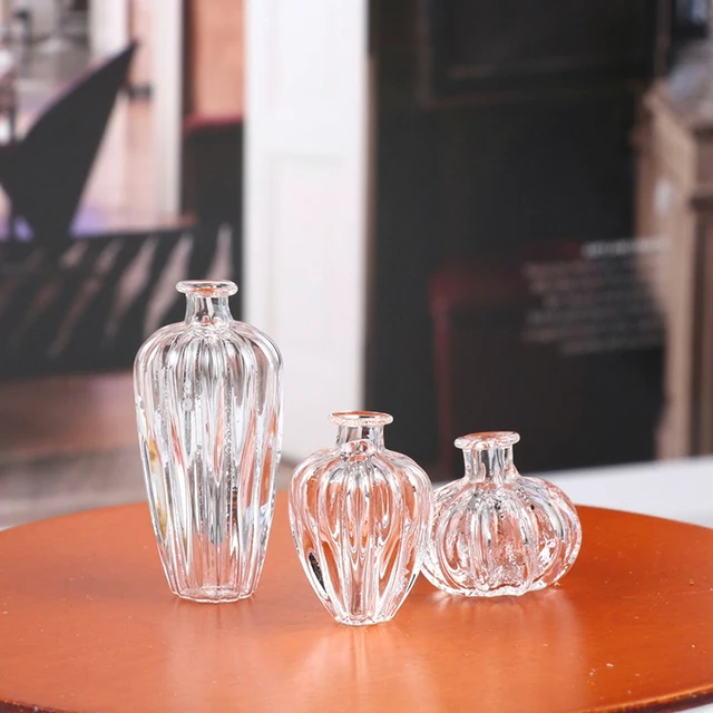 1:12 Dollhouse Miniature Mini Glass Bottle Cork Cover Tiny Jar Vials Vase Model Doll House Decoration Accessories Kids Play Toy 6