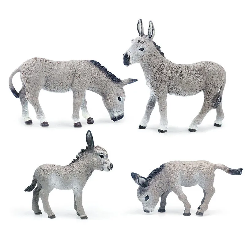 Donkey Figures Real Farm Animal Figurines Anime Action Figure Kids Novel Toys games Plastic Animals for Children Christmas Gifts 3