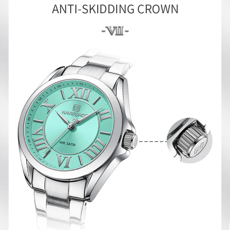 NAVIFORCE Women Quartz Watch Fashion High Quality Waterproof Wristwatch Lady Steel Band Girlfriend Gift Clock Relogio Feminino