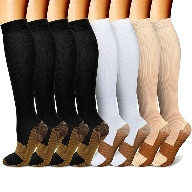 5/6 Pairs Men and Women Compression Socks Circulation Recovery Varicose Veins Nursing Travel Running Hiking Sports Socks 8 pairs-YY022