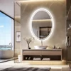 LUVODI 60x80cm Oval Bathroom Mirror LED Backlit Wall Vanity Mirror for Bathroom Bedroom Salon 1