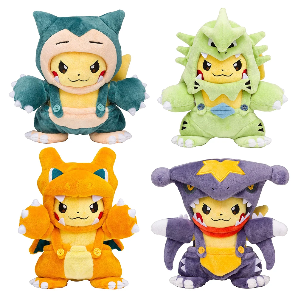 Cos Eevee Pikachu Cosplay Plush Toy Charizard Peluche Snorlax Garchomp Tyranitar Hydreigon Stuffed Animal Doll Plushies Toy Gift