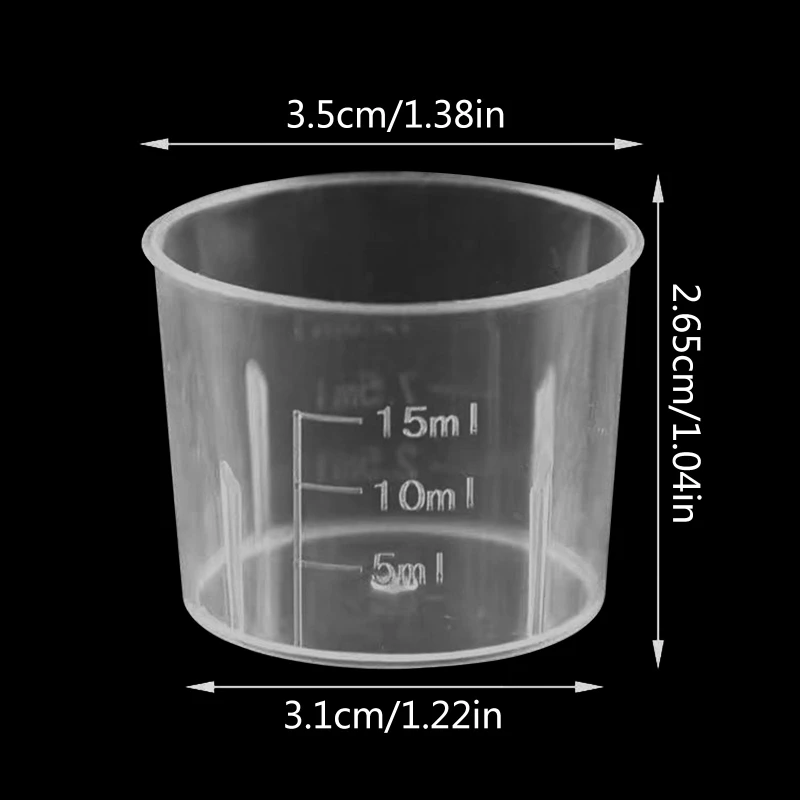 Transparent Graduated Measuring Cups Mixing for Paint Resin Epoxy Kitchen 10PCS