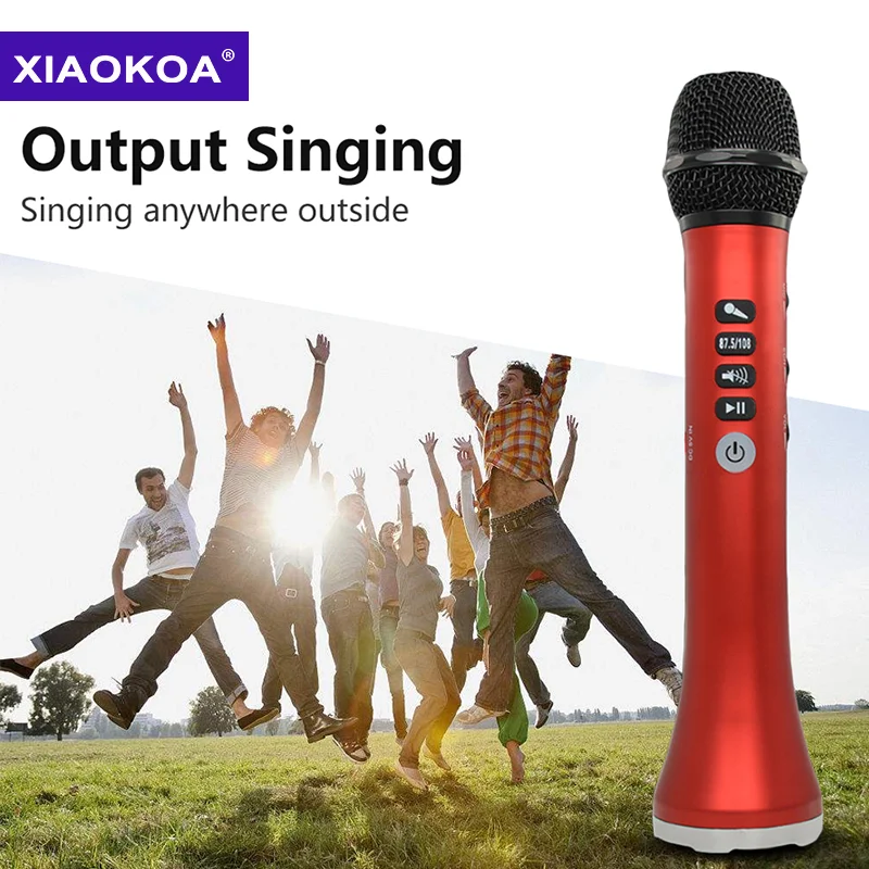 Xiaokoa L-698 Microfono Karaoke Wireless Altoparlante Bluetooth 2 In 1 Palmare Canta E Registra Lettore Ktv Portatile Per Ios/Android
