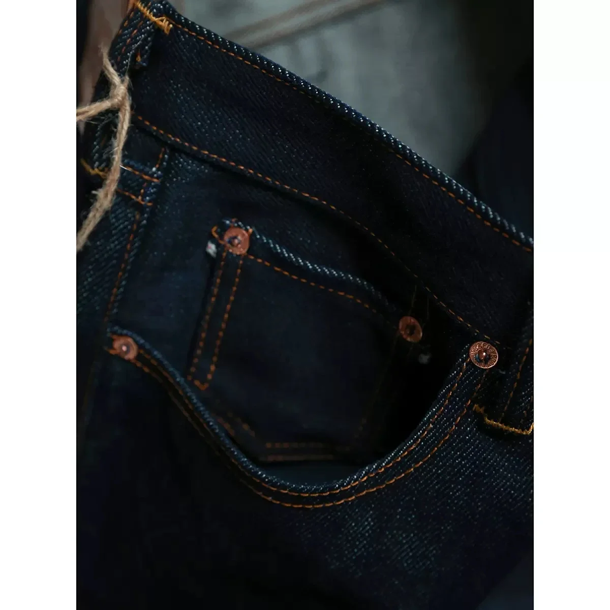 BOB DONG 23oz Extra Heavy Selvedge Denim Jeans Lot 35-3 Raw Denim Slim Straight Leg Pants 5