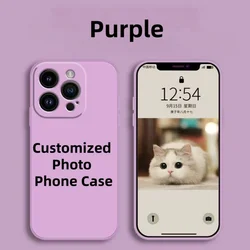Personalized Photo Phone Case - Soft TPU Anti - Fall Shockproof Cover - iPhone 12 Mini (PURPLE)