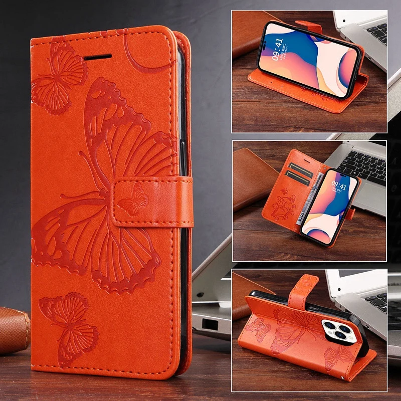 Elegante custodia a portafoglio con farfalla goffrata per OPPO A52 A53S A54S A54 A55 A72 A74 A93 A94 A95 Reno 4 lite 5 6 7 PU Leather Fli_voghion.com