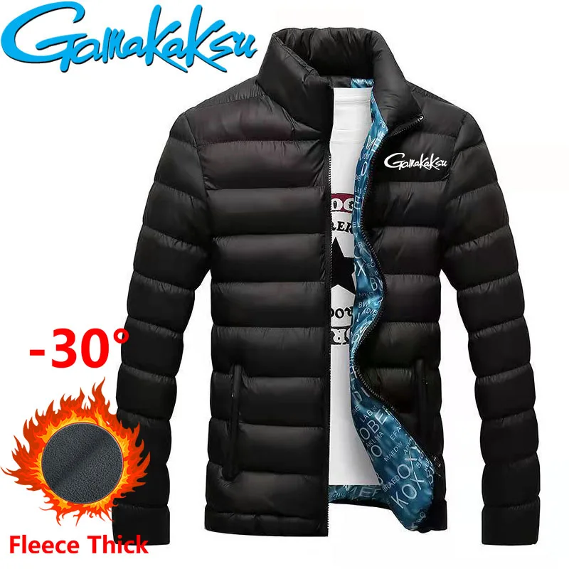 

2023 MenWinter Windproof Fishing Jacket Keep Warm Fishing Clothes Outdoor Plus Velvet Coat Cotton Padded Jacket Hiking Camping
