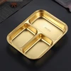 304 Stainless Steel Divided Tray Multiple Size Dinner Plates for Food Restaurant Hotel Tableware Snack Dish Kitchen Organizer 5